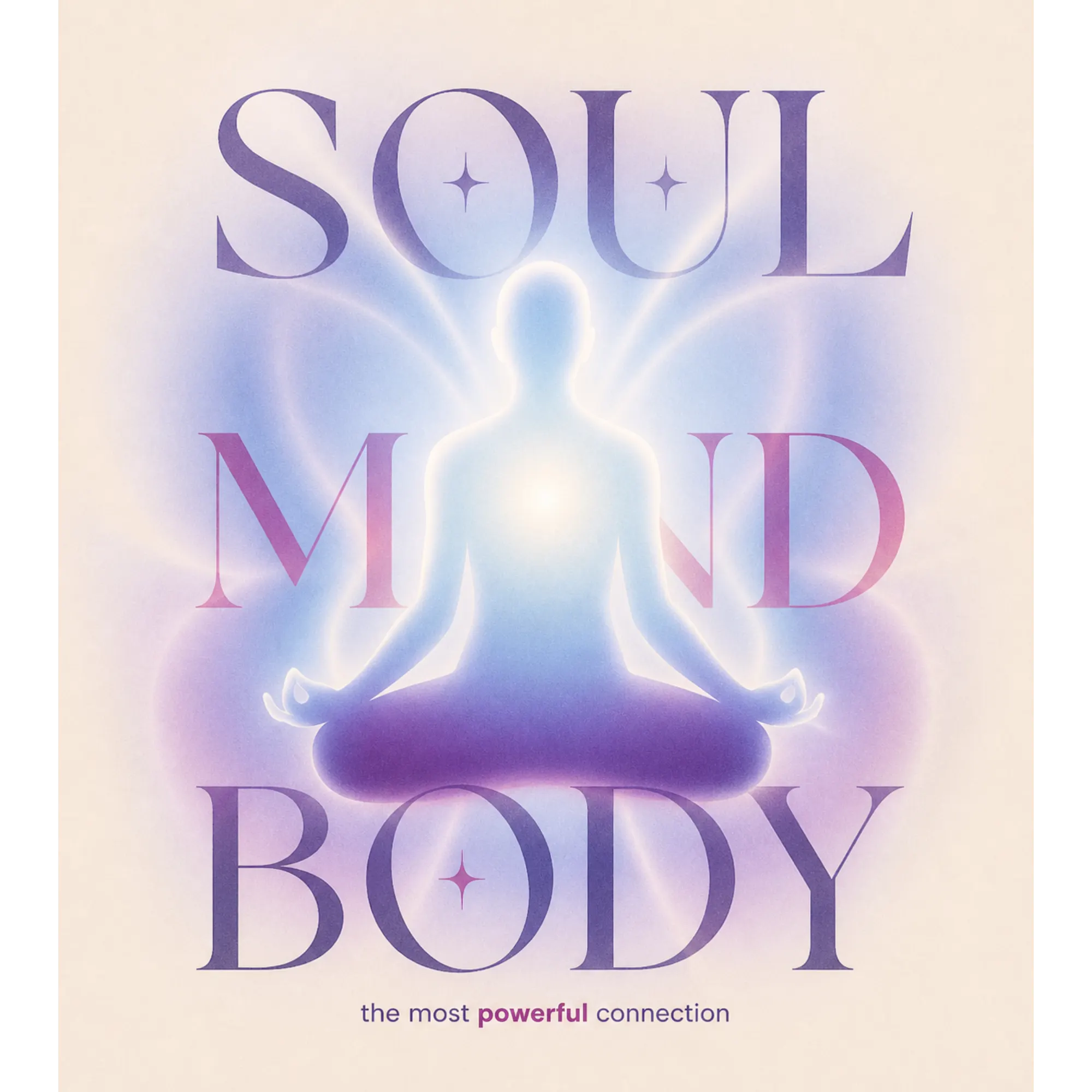 Meditating figure representing mind, body and soul